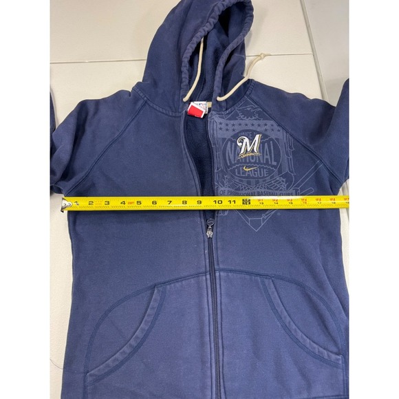 Milwaukee Brewers Nike MLB Full Zip Hoodie Sweatshirt National League S - Picture 3 of 8